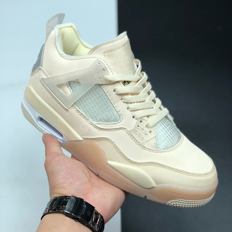 2020 crème voile blanc 4 4s Jumpman Chaussures de basket-IV Hommes Femmes Chaussures Muslin WMNS SPACE JAM Designer entraîneurs des hommes de spo