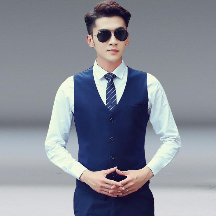 

Men' Wedding Dress Vests Slim Fit Mens Suit Vest Male Waistcoat Gilet Homme Casual Sleeveless Fashion Formal Business Jacket, Black