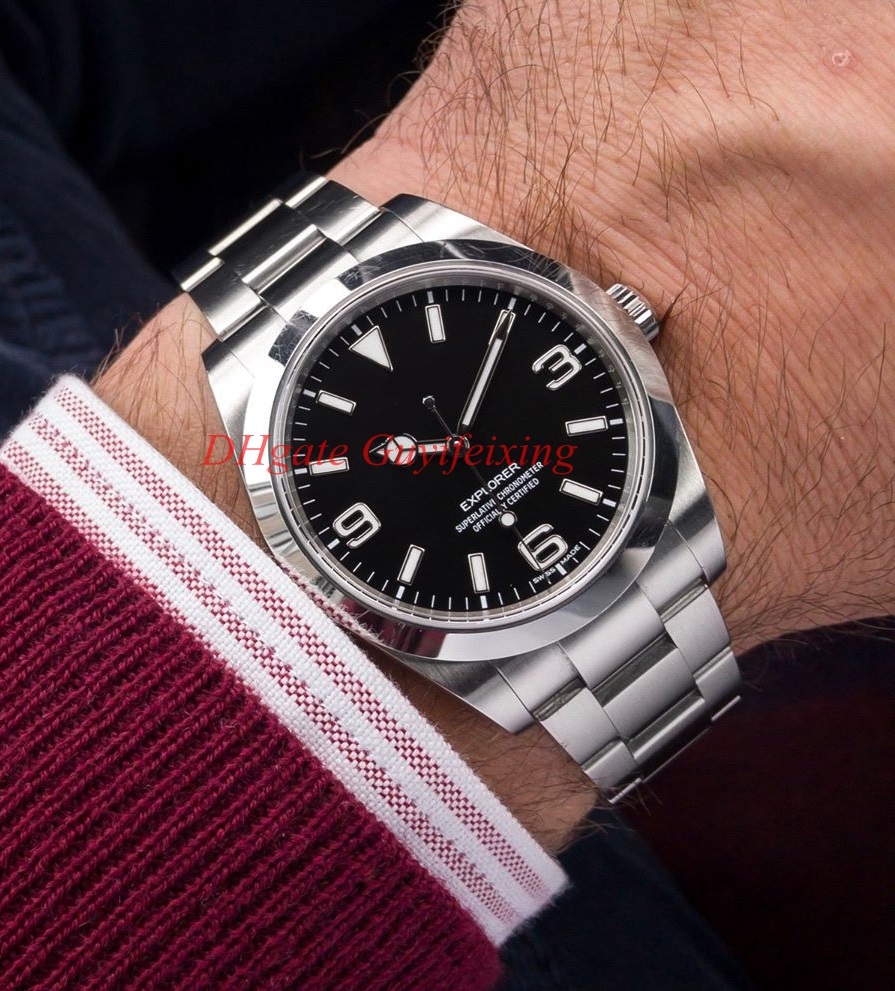 

Luxury Men WATCH 114270 36mm Mens Explorer Black Dial Watch Stainless Steel Mechanical Automatic Fashion Unisex Sport Wristwatch Watches