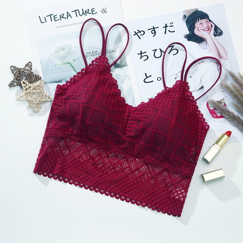 

Lace Gathered Breathable Bra No Steel Ring Tube Top Beauty Back Comfort Camisole Underwear, Jr