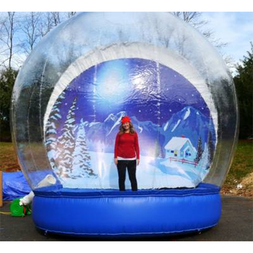 

2021 New Inflatable Decoration Snow Globe For Christmas 3M Dia Human Size Snow Globe Photo Booth Customized Backdrop Christmas Yard Clear Bubble Dome