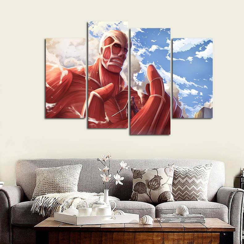 

4pcs/set Unframed Attack on Titan Look-upon Anime Poster Print On Canvas Wall Art Picture For Home and Living Room Decor