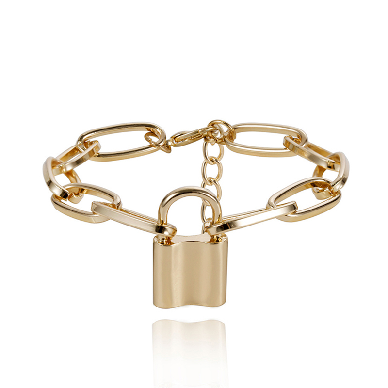 

Charm Bracelets Big O Chain Puck Jewelry Lock Charms Female Personality Hiphop 2021 Gold Bracelet & Bangles For Women SL20217