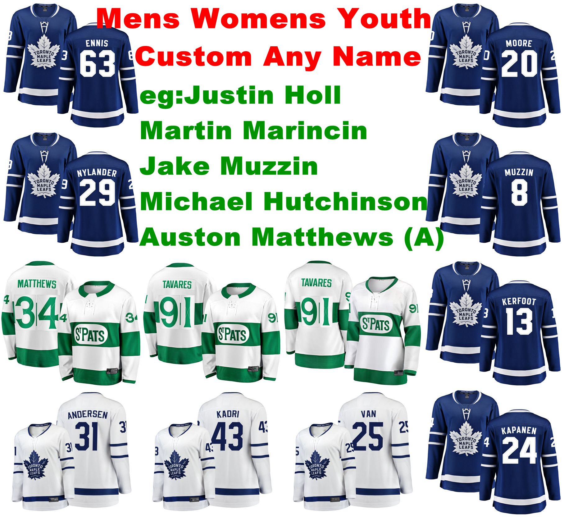 

Mens Customize Toronto Maple Leafs Jerseys Justin Holl Jersey Martin Marincin Auston Matthews Muzzin Hutchinson Ice Hockey Jerseys Stitched, Mens white 2020 all star game