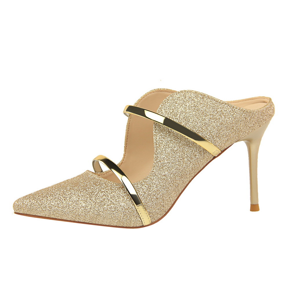 

White Gold Sexy High Heels Shoes 2019 New Fashion Summer Style Women Platform Pumps for Party Wedding Shoes Night Club Heels 9CM, Black