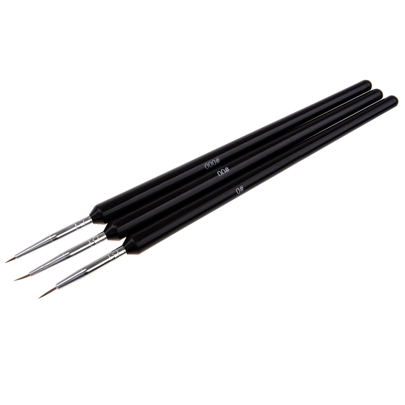

Nail Art Brushes- Professional Nail Art Brushes- Sable Brush Pen, Detailer, Liner Set of 3
