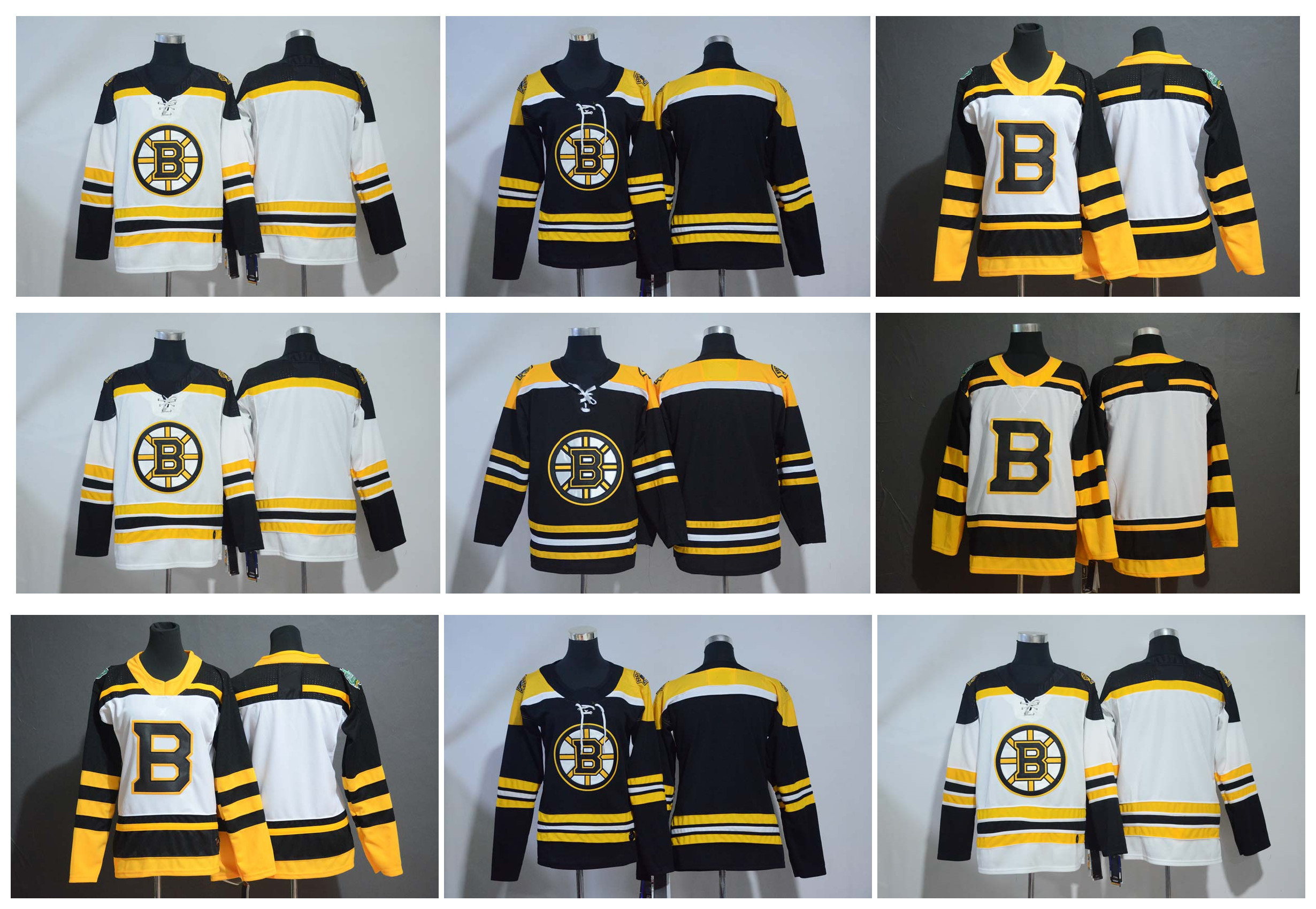 

2019 Winter Classic Boston Bruins Jersey Men's Kids Women's Blank No Name Number White Black Home Away Stitched Hockey Jersey