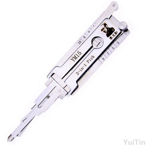 Genuine Lishi YM15 2 in 1 Car Door Lock Pick and Decoder Lock Pick Sets For Dodge-image-466499520