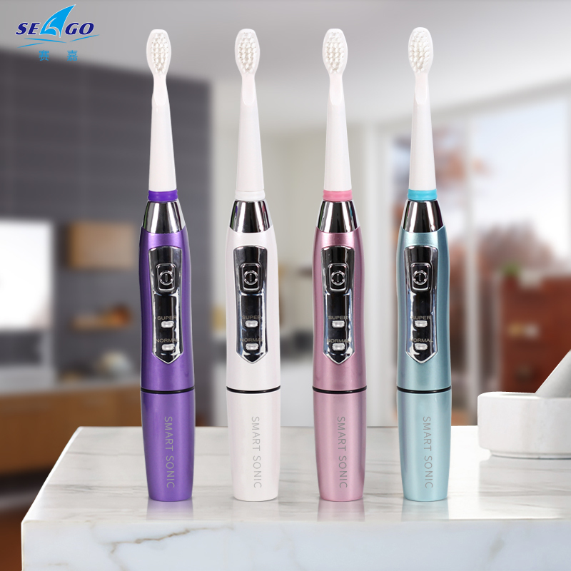 

SEAGO Electric Toothbrush Sonic Adult Battery Tooth Brushes Gum Health Waterproof Best Gift with 5 Replacement Brush Heads SG910 C18112601