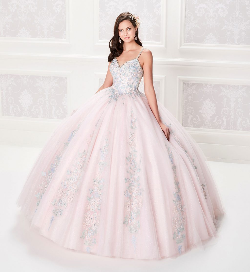 

2019 Ball Gown Light Pink Quinceanera Dresses Beaded Bodice Corset Silver Appliqued Prom Dress With Wrap Gorgeous Princess Gowns Lace-up, Olive