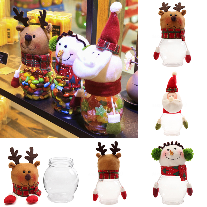 

DIY 2019 new Christmas Candy Bottle Box Storage Jar Holder Container Xmas Kids Gift Decor