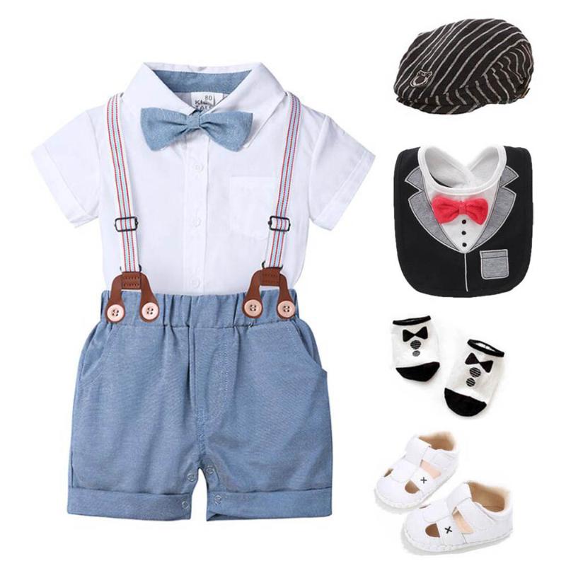 Kinder Babykleidung Hochzeit Geburtstag Tuxedo Baumwoll Body Strampelhoschen Schliesst Sommerbabyfoto Requisiten Outfits Cool Anzug