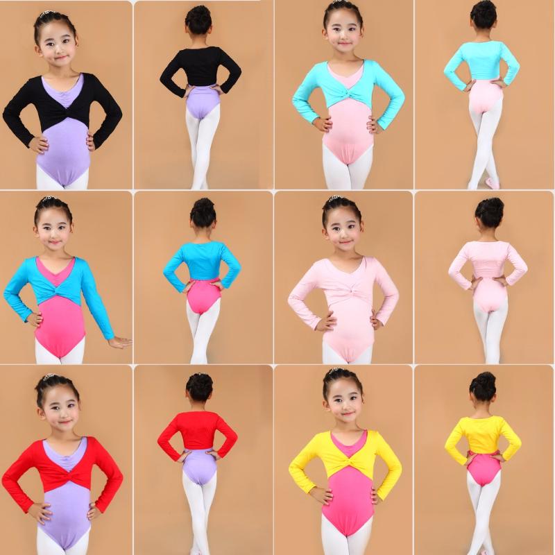 

Long Sleeve Cotton Ballet Shrug Wrap Top Girl Ballet Warm Up Kids Child Leotard Crop Top, Red
