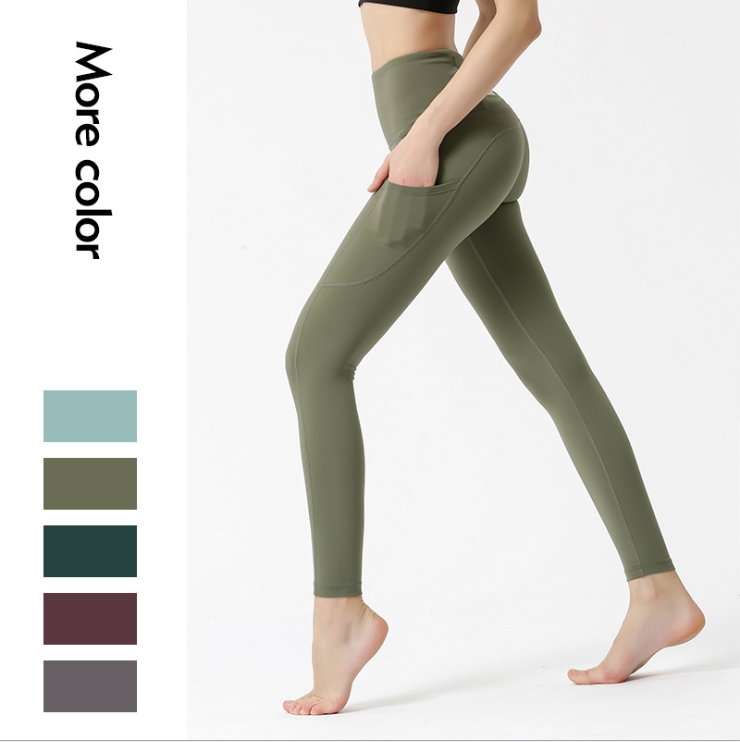 

Women Seamless Yoga Leggings High Waist Workout Pants with Pockets Running Pants