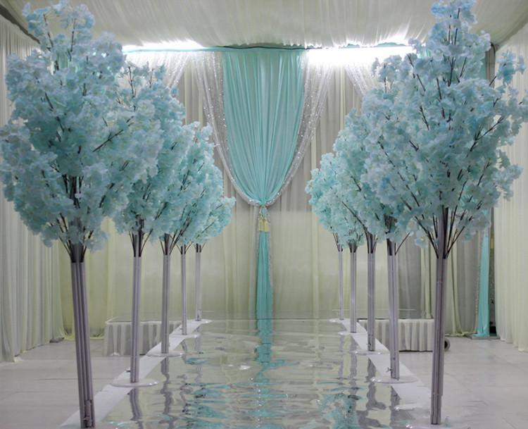

New Arrival Cherry Blossoms Tree Road Leads Wedding Runner Aisle Column Shopping Malls Opened Door Decoration Stands 04