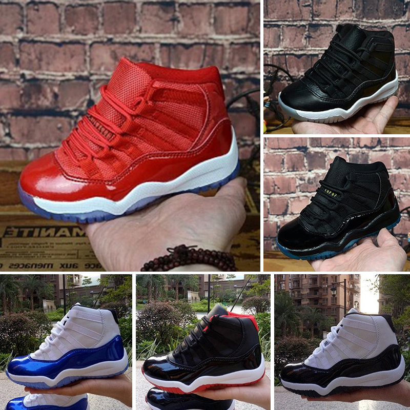 

Kids 11 Space Jam Bred Concords Youth Boys Basketball Shoes Sneakers Children Boy Girl Kid 11s White Pink Gray, Color 8
