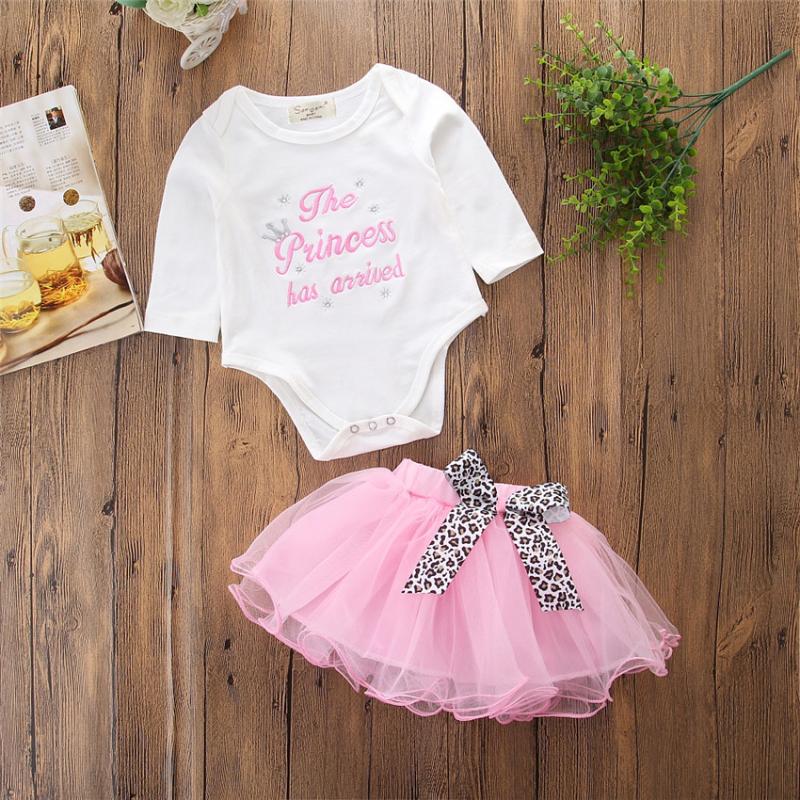 

Toddler Baby Girls Clothes Suit Long-sleeved Lettered Jumpsuit Robe Triangle Climbing Pants with Netting Butterfly Skirt Suit, 17278