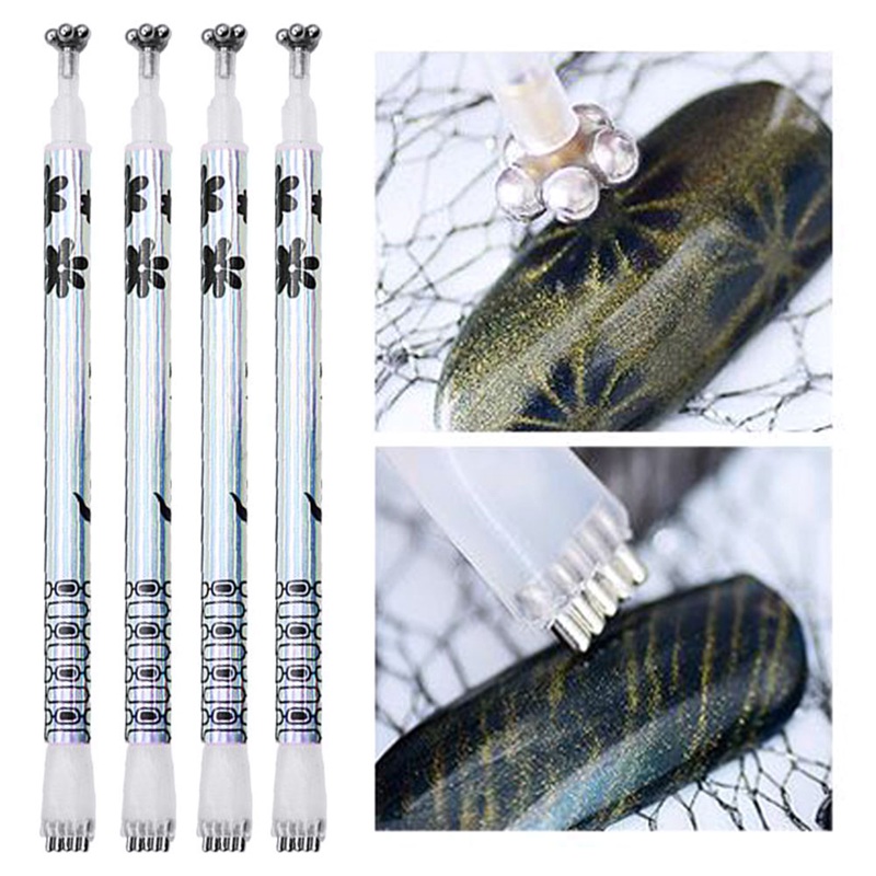 

High Quality Dual-ended Cat Eye Magnet Stick Flower Shape Pen For Magnetic UV Gel Nail Art Tool