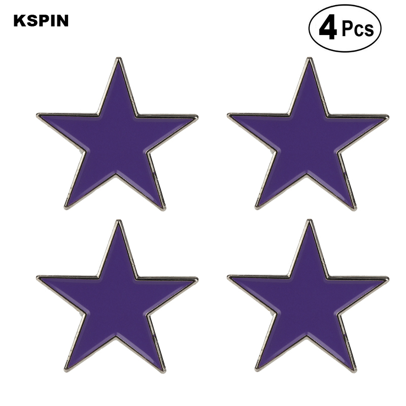 

Purple Star Lapel Pin Badge Lapel Pin Flag badge Brooch Pins Badges 4PC