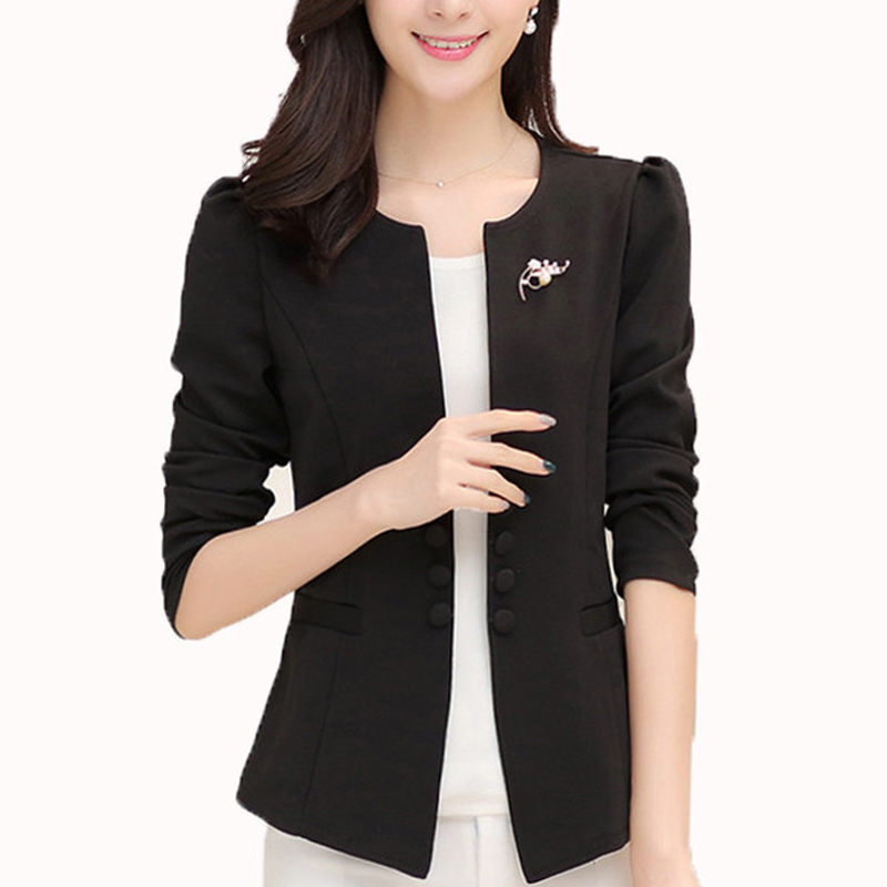 

Plus Size Women Blazers and Jackets ~4XL 5XL 2019 Woman Femme Blaser Formal Lady Blasers Coats Office Workwear Feminino Jaqueta, Black