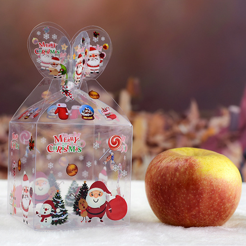 

Many Styles PVC Transparent Candy Box Christmas Decoration Gift Box and Packaging Santa Claus Snowman Elk Reindeer Candy Apple Boxes LX2353