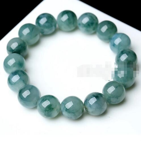 

10mm 100% Natural A Grade Green Jadeite Round Gem stone Beads Bracelet 7.5''  Free shipping, Black