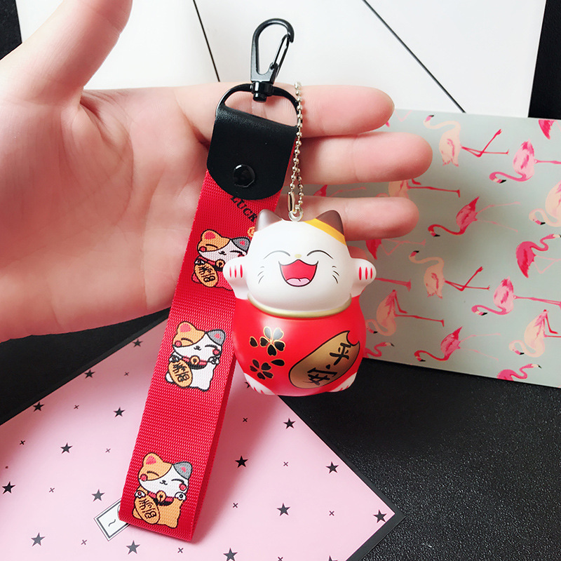 YELLOW FISH MANEKI NEKO CAT JAPANESE LUCKY CHARM BELL MOBILE CELL PHONE HANGING