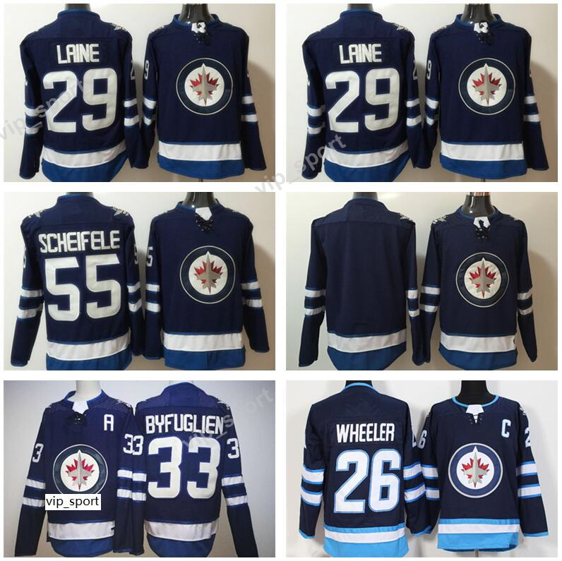 

Winnipeg Jets 55 Mark Scheifele Jersey Men 29 Patrik Laine 33 Dustin Byfuglien 26 Blake Wheeler Ice Hockey Jerseys Stitched Navy Blue, 55 navy blue