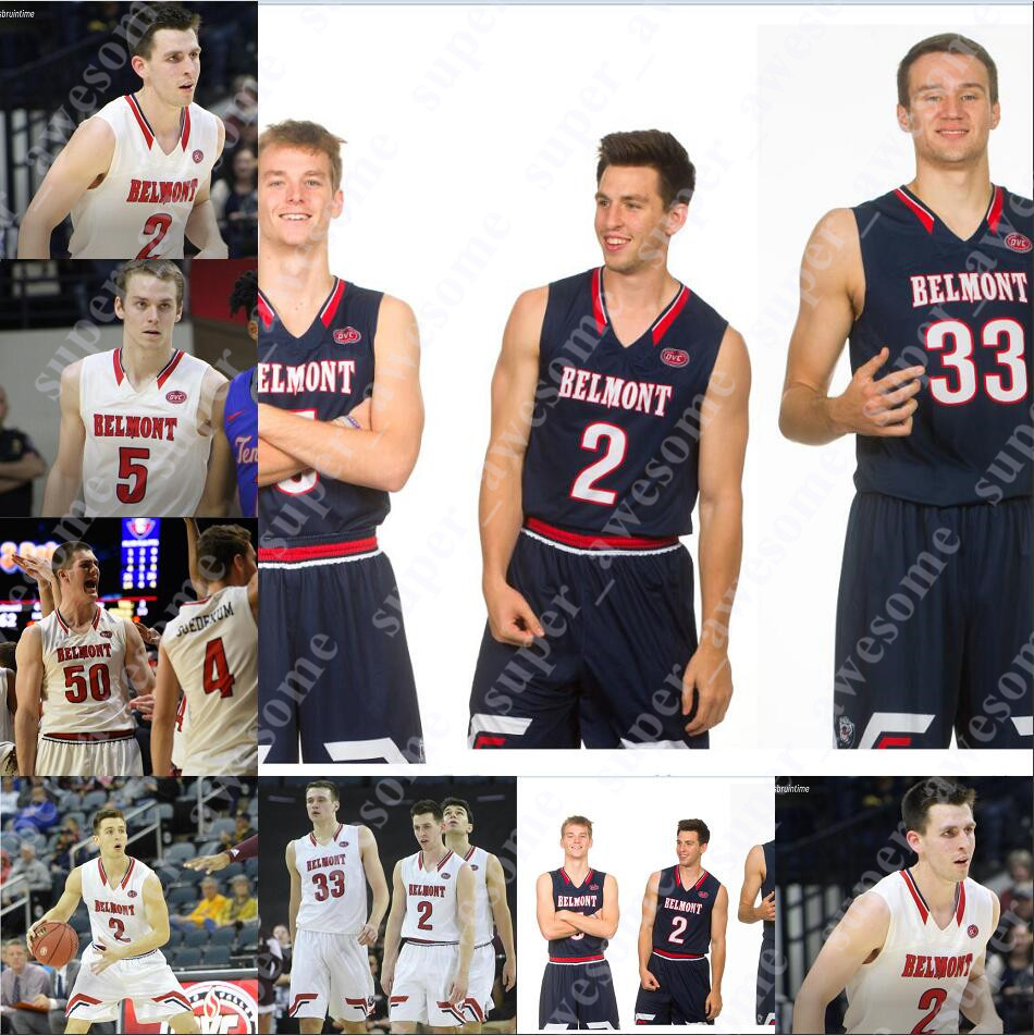 

Belmont Bruins Basketball Jersey Adam Kunkel Nick Muszynski Tyler Scanlon Grayson Murphy Nick Hopkins Caleb Hollander Benkert Tate Pierson, Black;red