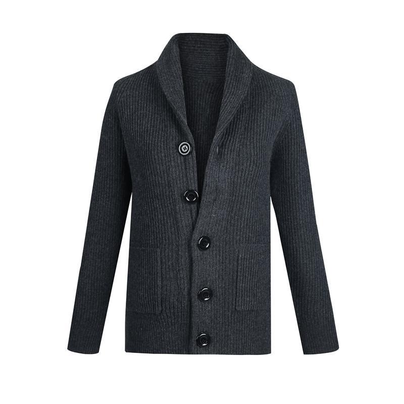 

New Brand Sweater Men Turn Down-Neck Solid Slim Fit Knitting Mens Sweaters Cardigan Male Autumn Winter Fashion Casual Tops, Warm sweater black