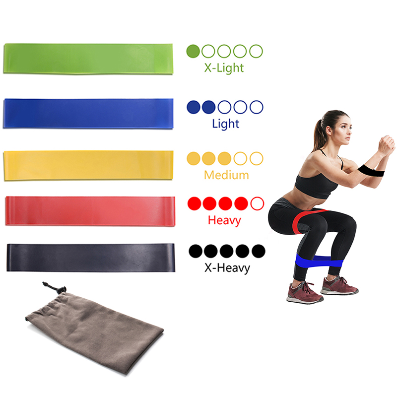 

Yoga Resistance Rubber Bands Indoor Outdoor 5 Color 5 Levels 5-40 Pounds Elastic Fitness Training Workout Yoga Pilates Loop Band, Multiple