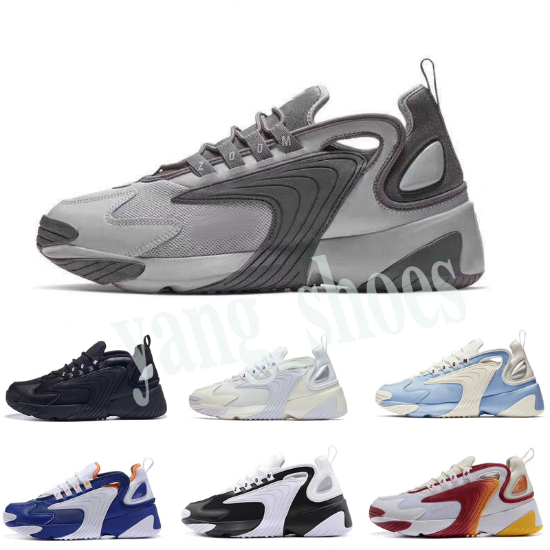 

2019 Rainbow Triple Black Creamy White Zoom 2K M2K men shoes Tekno Race Red Royal Blue Dark Grey men's women sports sneaker y06, Black;brown