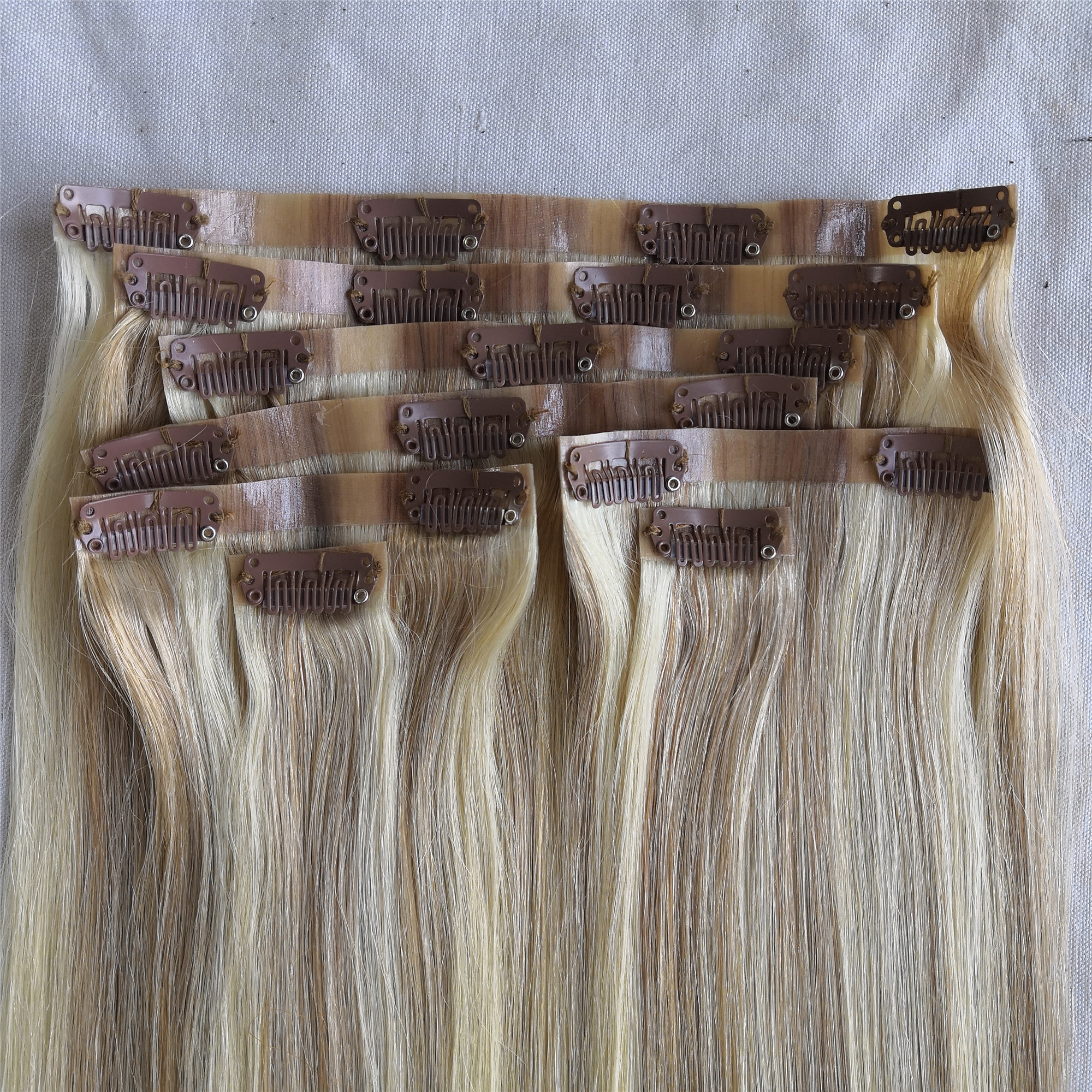 

PU Skin Seamless Clip in Human Remy Cuticle Hair Extensions 120grams/set 8pcs/set New Hair Style, 60