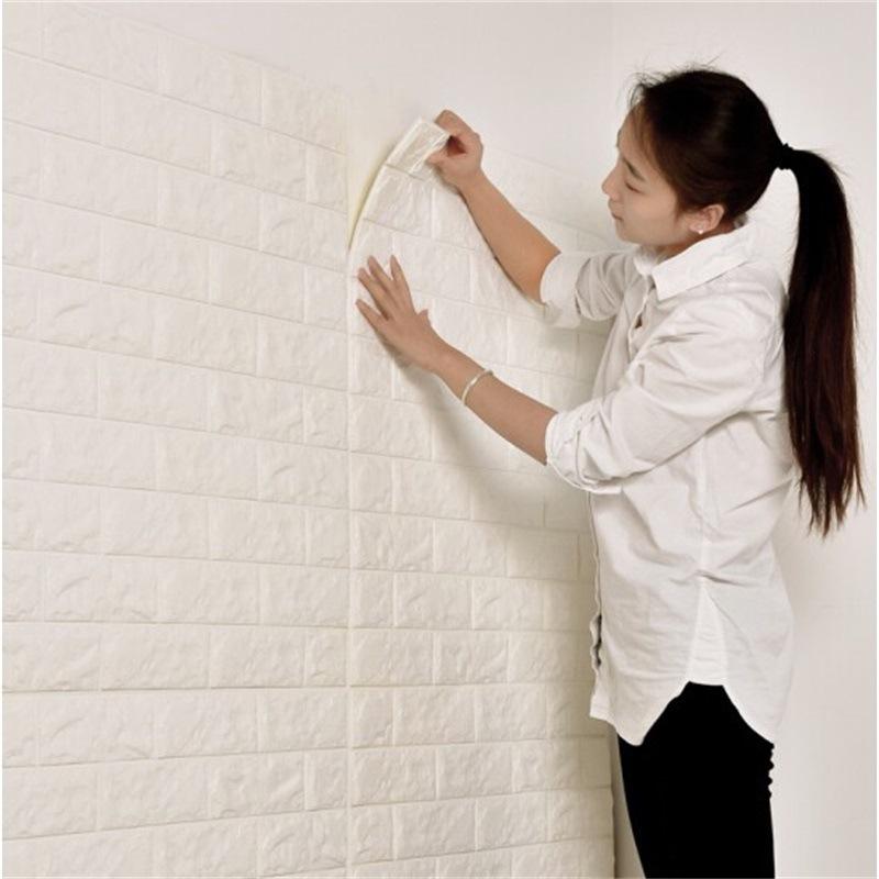 

3D Brick Wall Stickers Self adhesive Wallpaper Foam Waterproof Wall Covering Wallpaper For Kids Living Room DIY Background Decor