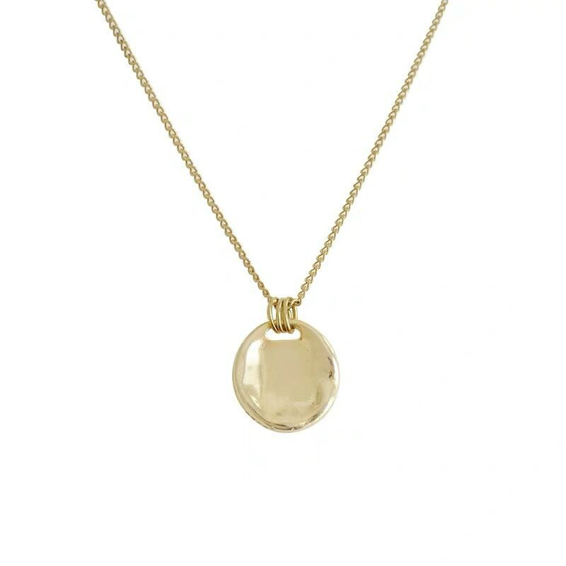 

Duftgold New Concave Convex Square Pendant Necklaces Punk Simple Fashion Round Drop Necklace for Office Women Jewelry Schmuck