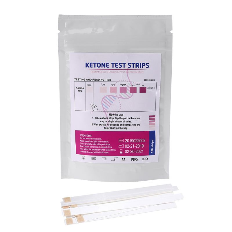 

1 Set 100pcs URS-1K Test Strips Ketone Reagent Testing Urine Anti-vc Urinalysis Home Ketosis Tests Analysis Professional Fast Te
