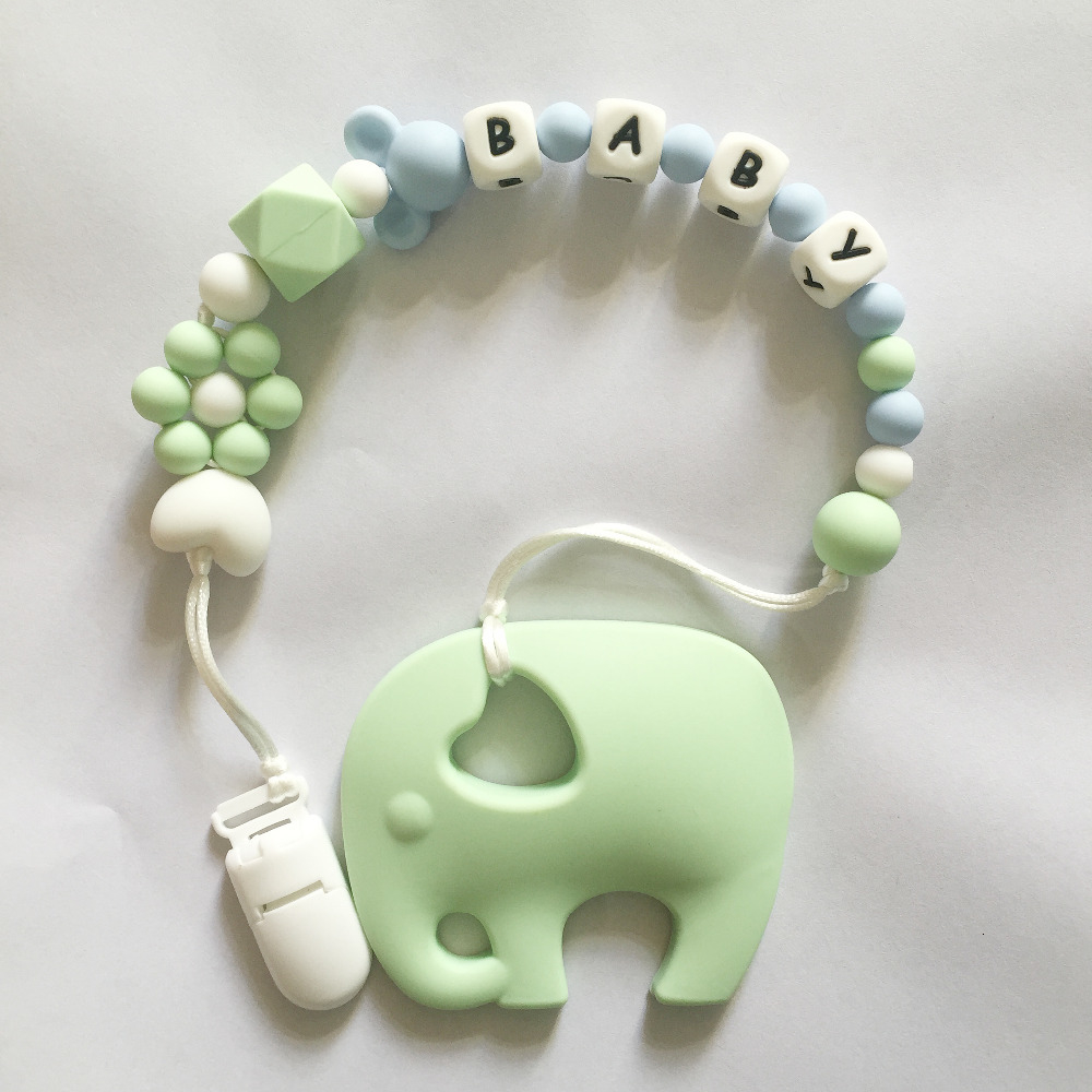 Personalized Name Leopard Print Baby Pacifier Clip