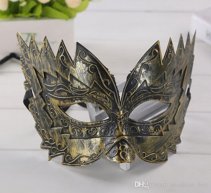 Men/'s Gold Demon Venetian Masquerade Half Face Gladiator Warrior One Size NEW