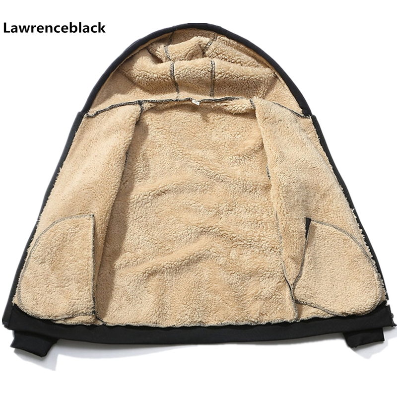 

Brand Wool hoodies men 2019 Hoodie Zipper Solid Color Hoody Men Fashion Tracksuit Male Sweatshirt Fleece Hoody Mens -4XL 965, Black