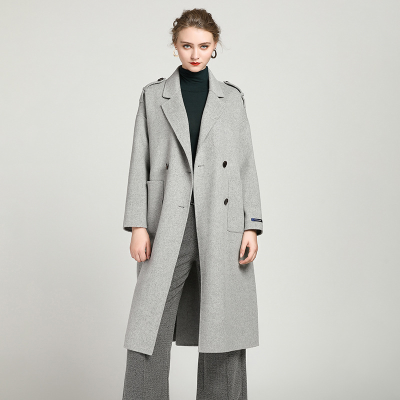 

Spring Autumn Wool Coat Female Jacket Women Clothes 2020 Korean Casual Coats and Jackts Long Overcoat Outwear Coat Loose ZT2255, Gray