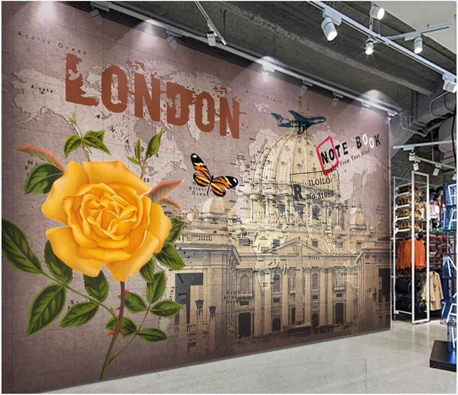 

3d wallpaper custom photo mural Retro nostalgic European and American oil painting background wall home decor wall picture 3d stickers, Non-woven