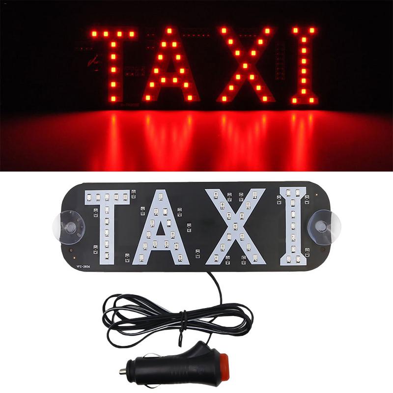 

DC 12V Taxi LED Sign Decor Car License Glass Plate LED Light Indicator Vehicle Warning Light Flashing Hook On Car Window
