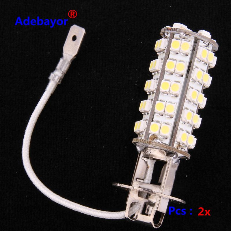 

2x H3 68 SMD LED Car Auto Dental lamp Fog Head Parking Signal Headlight Light Lamp Bulb 12V white wholesale Free Shipping