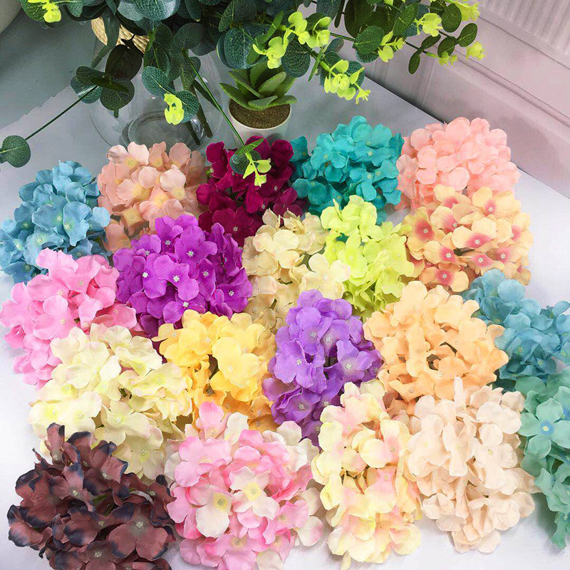 

10pcs Artificial Hydrangea Flower Head Wedding Flower Wall Decoration Holding Flowers DIY Party Decoration Arch Background, Light green
