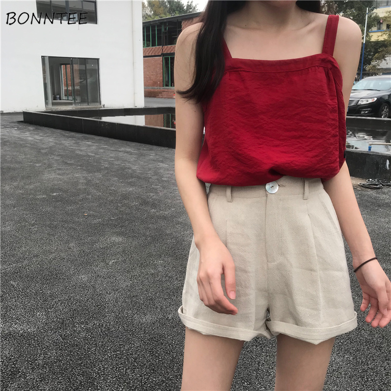 

Shorts Women Casual Short Lady 2020 Popular Summer Outwear Womens A-Line Loose Comfortable Solid Literary Classic Sweet Graceful, Gray
