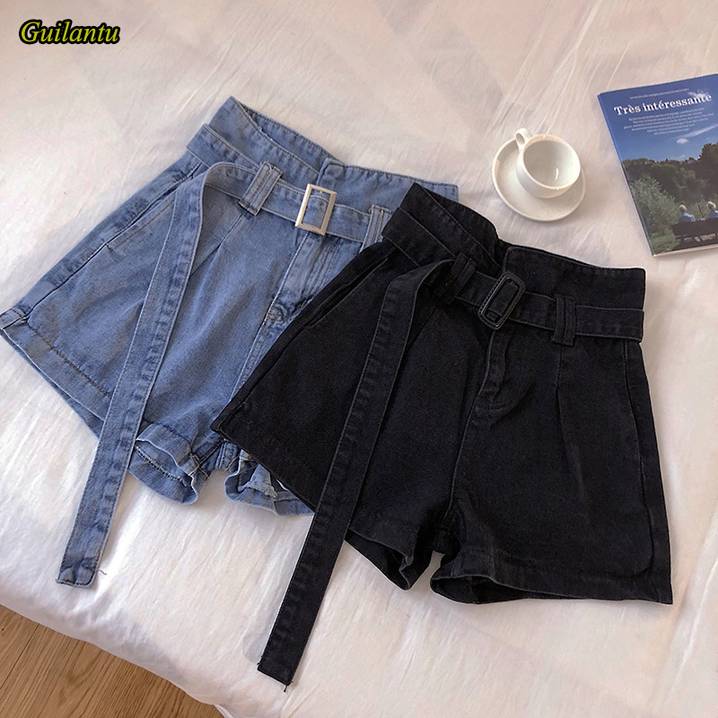 

Guilantu High Waisted Jean Shorts Women Spring Summer Casual Vintage Streetwear Denim Mini Shorts Sexy Hotpants Female, Black