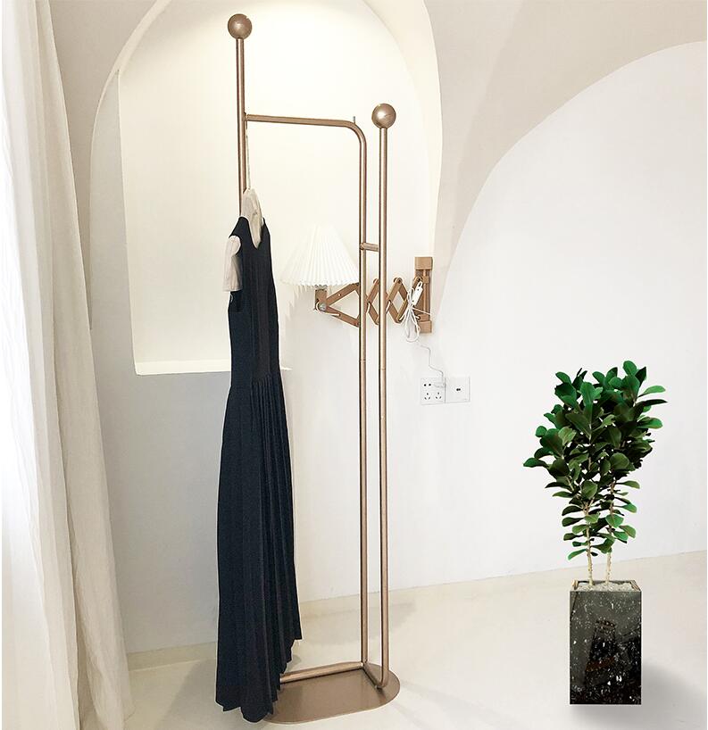 Nordic ins coat hanger clothes rack landing bedroom Furniture modern simple creative metal hanging cloth shelf-image-539568086