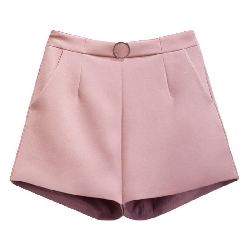 

2020 Summer Wide Leg Shorts Women Fashion Casual Short Trousers Women Sexy High Waist Shorts Solid Ladies Short Feminino C4045, Pink
