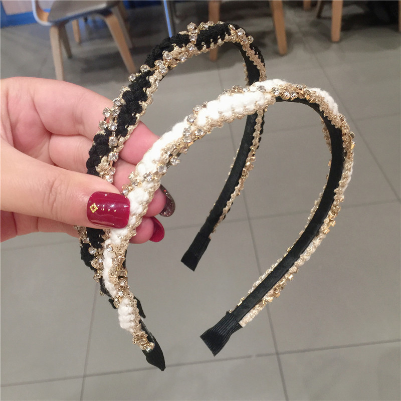 

Gold Braid Designer Headbands Diamond Brand Hair Hoops Women Hair Hoop Headband Yoga Headband Anti-Skid Head Jewelry, Silver