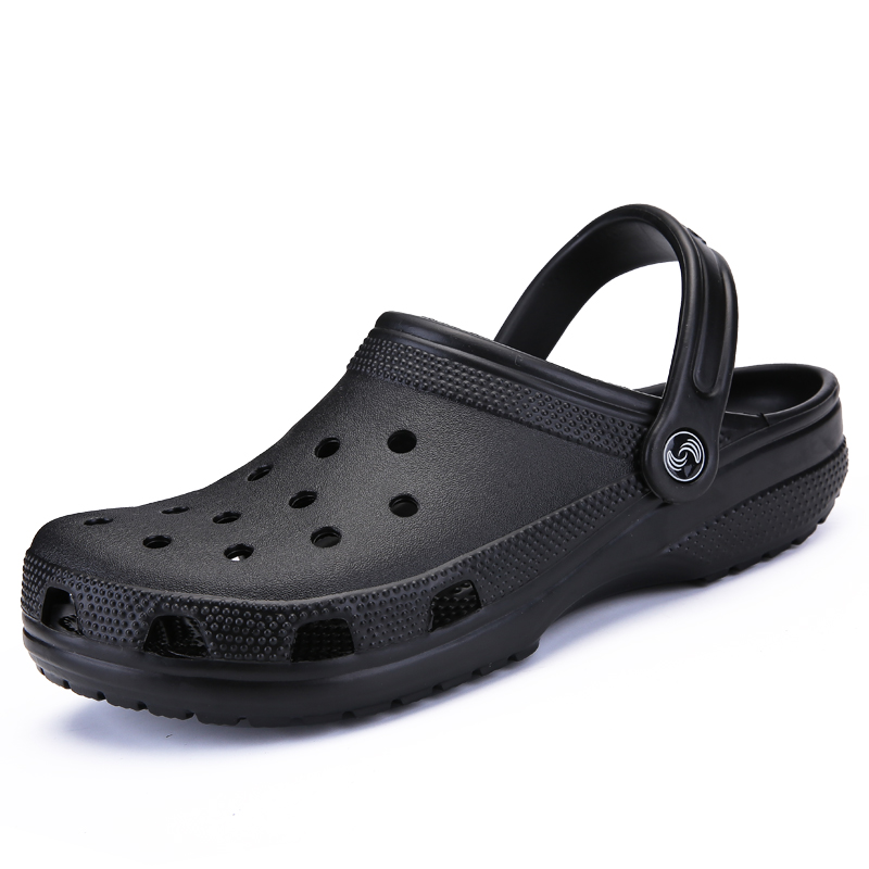 

Men Black Garden Casual Aqua Clogs Hot Male Band Sandals Summer Slides Beach Swimming Shoes Big Size 39-46 Croc